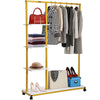 Garment Rack Clothes Rack Clothes Organizer w/ 3 Side Shelves & Wheels