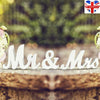 Mr and Mrs Wedding Sign Sweetheart Table Decorations Stand Wooden Letters White
