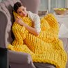 Luxury Chunky Warm Knitted Thick Blanket Hands Bulky Knit Throw Sofa Bed Cover