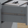 Matt Grey 2 Drawer Bedside Cabinet Table.Silver Hairpin Legs.14cm Deep Drawers.