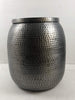 Hammered Silver Side Table - Round Iron Hammered Effect Finish End SR