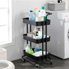3 Tier Rolling Trolley Metal Utility Cart Kitchen Storage Organizer with Handle