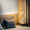 Modern LED Bedside Spiral Table Lamps Creative Design Curved Warm White Light UK