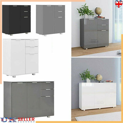 Sideboard Cabinet Cupboard Unit Storage Furniture With 2 Drawers & 2/3 Doors UK