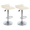 Pair 2* Bar Stool Beige PU Leather Swivel Height Adjustable Footrest Breakfast