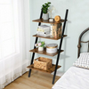 Industrial Ladder Shelves Wall Leaning Shelf Rack 4 Tier Storage Shelving Unit