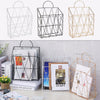 Magazine Newspaper Wire Basket Wall Mounted Post Storage Rack Organizer Office