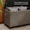 Rattan Look Outdoor Cushion Storage Box Ottoman Style Garden Outdoor Durable ED