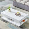 High Gloss End Table White Coffee Table with Hidden Storage Space Livingroom BN