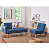 2 Seater Corner Sofa Bed Armchair Recliner Sofabed with Footstool Furniture