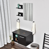 Countertop Basin Set Tempered Glass Wash Bowl Waste Tap Under Sink Unit Cabinet