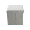 LARGE LINEN FOLDING STORAGE OTTOMAN POUFFE SEAT FOOT STOOL STORAGE BOX GREY
