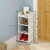 8 Tier Shoe Storage Organiser Shelf Rack Cabinet White Stand Iron Footwear Unit