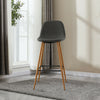 2 Pcs Dark Grey Bar Stools Fabric Pub Chairs Kitchen Pub Metal Legs Breakfast