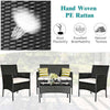 Rattan Garden Furniture Set 4 PCS chairs sofa Table Outdoor Patio Conservatory