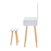 White Vanity Dressing Table Makeup Desk Stool Set with Drawers Mirror LED Light