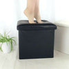 Folding Ottoman Storage Box Pouffe Seat Stool Home Chair Footstool Storage-Bench