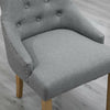 set of 2 Dining Chair Accent Chair Button Tufted Fabric Upholstered Grey Kitchen