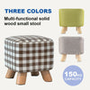 Luxury Padded Wooden Footstool Square Stool Wooden 4 Legs Living Room Bedroom UK