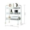 3/4/5 Tier Mesh Rolling Cart Trolley Storage Rack Kitchen Serving Trolley