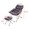 Folding Sleeper Chair with Stool Tufted Fabric Recliner Leisure Lounge Lazy Sofa