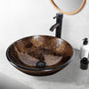 Bathroom Basin Tempered Glass Vanity Sink Clockroom Countertop Wash Bowl w/ Tap