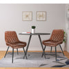 2x Dining Chairs Living Room Chairs with leather+metal Counter Chairs Bar Stools