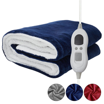 Flannel Electric Heated Blanket Fleece Throw 6 Heat Settings Machine Washable