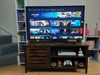 Rustic TV Stand Media Storage Cabinet Door Shelves Shelf Unit Industrial Vintage