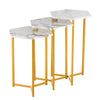Nesting Coffee Table Set of 3 Hexagonal Tables for Living Room Bedroom Offic