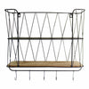 Double Wall Hanging Shelf Unit With 5 Hooks 2 Shelves Storage Display Home Decor