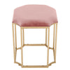 Velvet Dressing Table Stool Footstool Padded With Metal Leg Compact Dining Chair