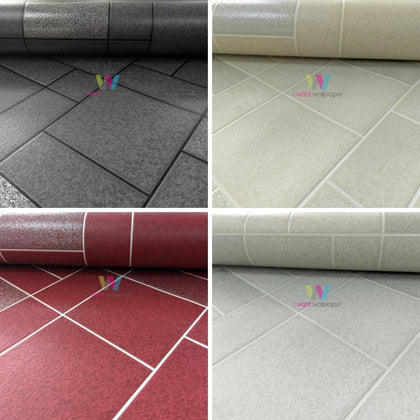 Holden Winchester Tile Effect Pattern Wallpaper Emboss Glitter Kitchen Bathroom
