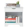 White Bedside Table Toy Box Wooden End Table Storage Cabinet Nightstand w/ Shelf
