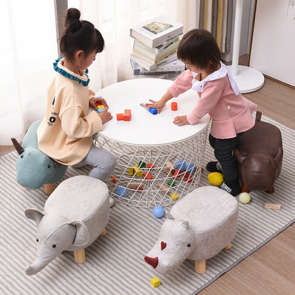 Elephant Animal Ottomans Footstools Padded Cushion Stool Rest Children Toy Gift