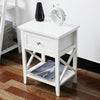 White Bedside Tables with Drawer Nightstand Cabinet InDoor Furniture Storage