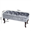Ottoman Storage Box Trunk Chest Bedding Blanket Large Velvet Bench Pouffe Seat