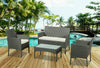 4 PCS Rattan Garden Furniture Set chairs sofa Table Outdoor Patio Conservatory