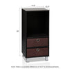 Furinno 3 Shelves Cabinet/Bedside Night Stand with 2 Bin Drawers, Espresso/Brown