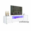 LED Light Storage Cabinet TV Stand High Gloss Doors Drawers Media Unit Sideboard