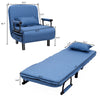 Single Folding Sofa Bed Chair Modern Fabric Sleep Function Holder With Pillow