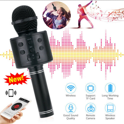 Wireless Bluetooth Karaoke Microphone Speaker Handheld KTV Player Singing Mic UK