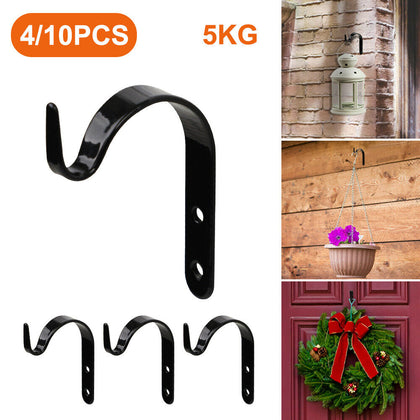 10Pcs Indoor Metal Hanging Plant Hooks Basket Brackets Outdoor Garden Wall Decor