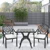 5pcs Garden Bistro Set Cast Aluminium Table&4 Chairs w/Umbrella Hole&Cushions