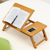 Adjustable Height Wooden Laptop Table Stand Foldable Desk Bed Computer Sofa