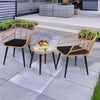 3pcs Rattan Chair Set Garden Patio Conversation Outdoor Furniture Table 2 Chairs