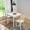 2 Seater Solid Wooden Dining Table and 2 Chairs Set in White Kitchen Room Home