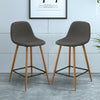 2X Fabric Bar Stools Breakfast Chairs Gery Pub Counter Kitchen Metal Legs
