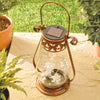 Garden Lantern with Solar Powered Fairy Lights Tabletop Hanging Copper 32cm