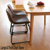2PCS Rustic Retro Leather Bar Stools Dining Kitchen Pub Counter High Back Chair